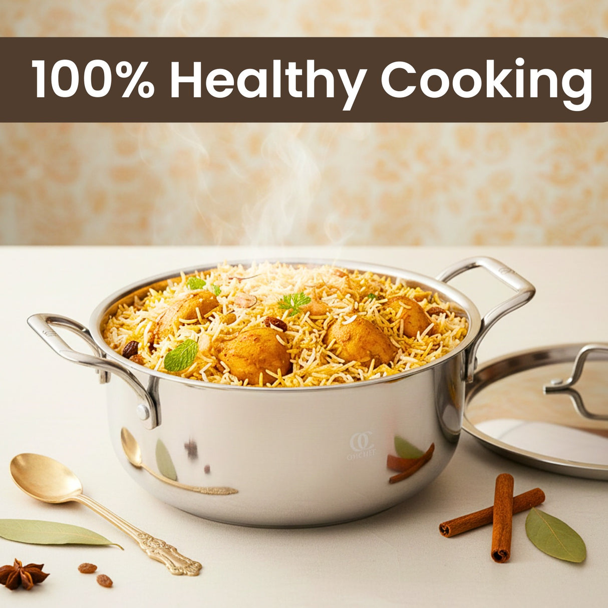 TRIMAX Triply Casserole/Dutch Oven/Biryani Pot with Free Spatula