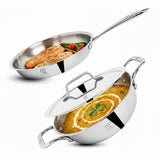 TRIMAX Triply Cookware Kadhai-Frypan Combo Cookware Set with Free Spatula -Premium Quality