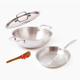 TRIMAX Triply Cookware Kadhai-Frypan Combo Cookware Set with Free Spatula -Premium Quality