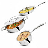 TRIMAX Triply Cookware Kadhai- Frypan - Saucepan Combo Set with Spatula Premium Quality