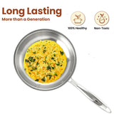TRIMAX Triply Frying Pan Premium & Durable Stainless Steel Pan with Free Spatula