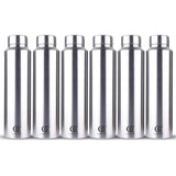 Aqua Water Bottle | Stainless Steel Fridge Bottle | Single Wall | Silver | Capacity 1 Litre OmiChef