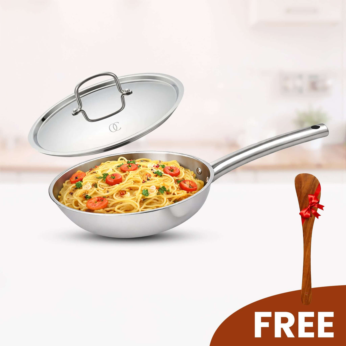 Triply Steel Frying Pan With Lid